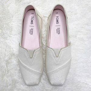 Toms classics ivory glitter shoes size 9